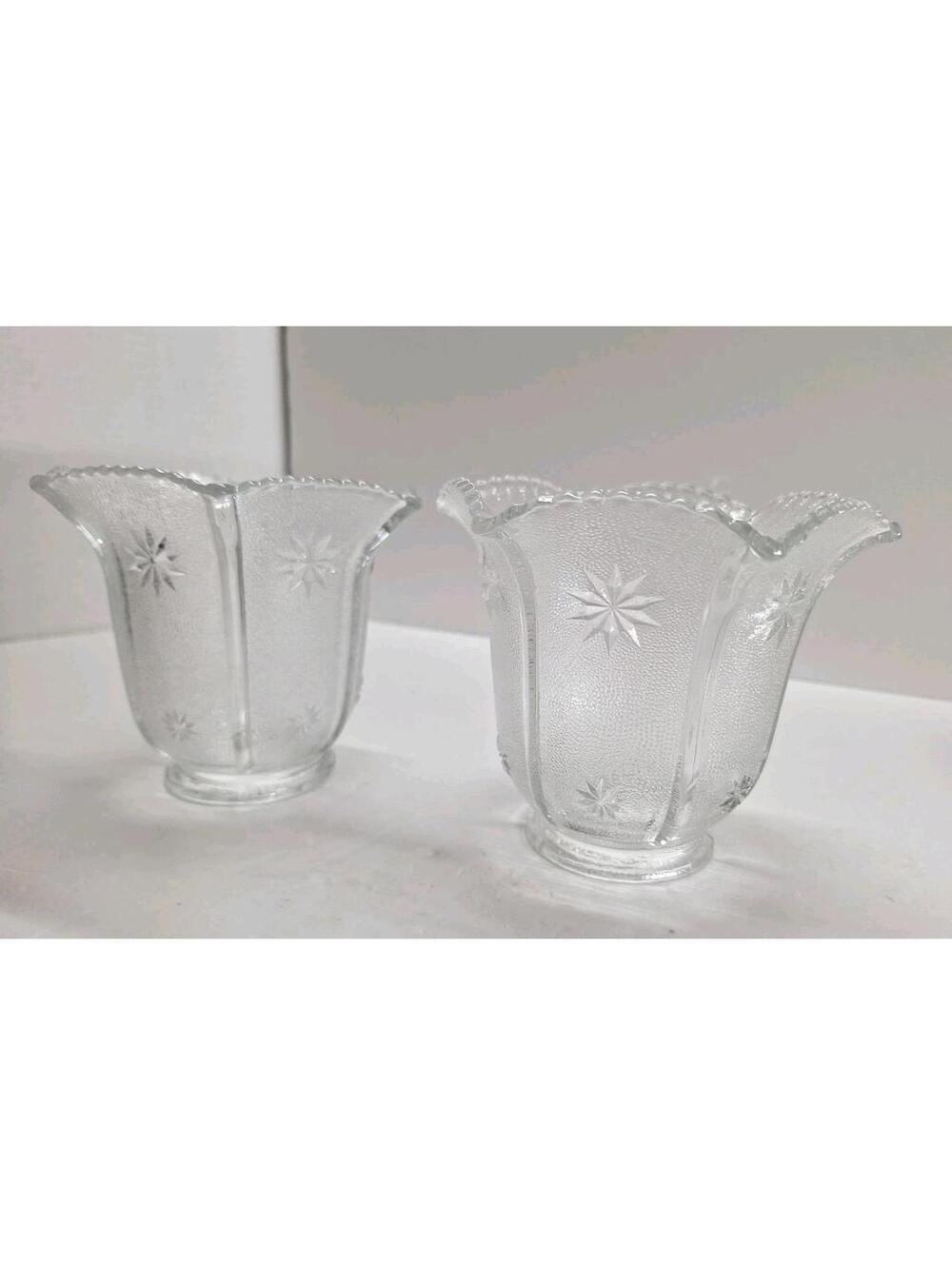 Antique Double Raised Star Lamp Shade Jefferson Glass Company
